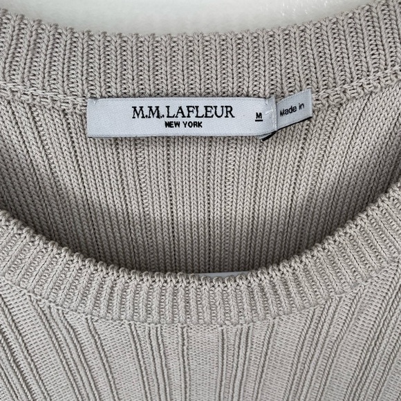 MM Lafleur The Hayden Dress in Sea Salt Size Medium Micro Knit Ribbed Cotton - Picture 5 of 7